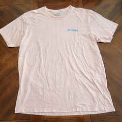 Columbia PFG Double Sided Graphic Pink Crew Neck T Shirt Sz XL Fish Marlin Gear