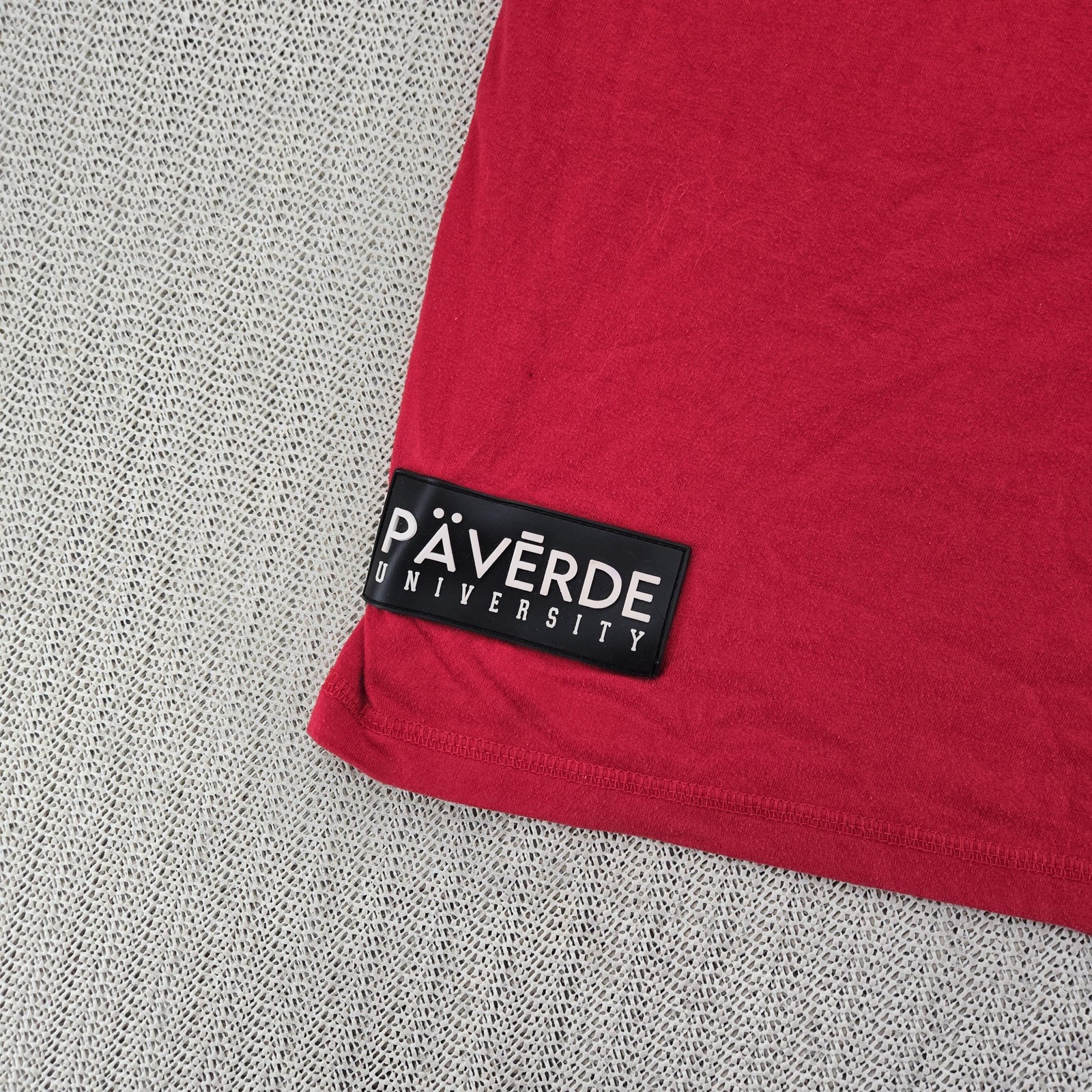 No Handouts Shirt Mens XL Red Paverde University Crest Patch Graphic Logo Tee gallery
