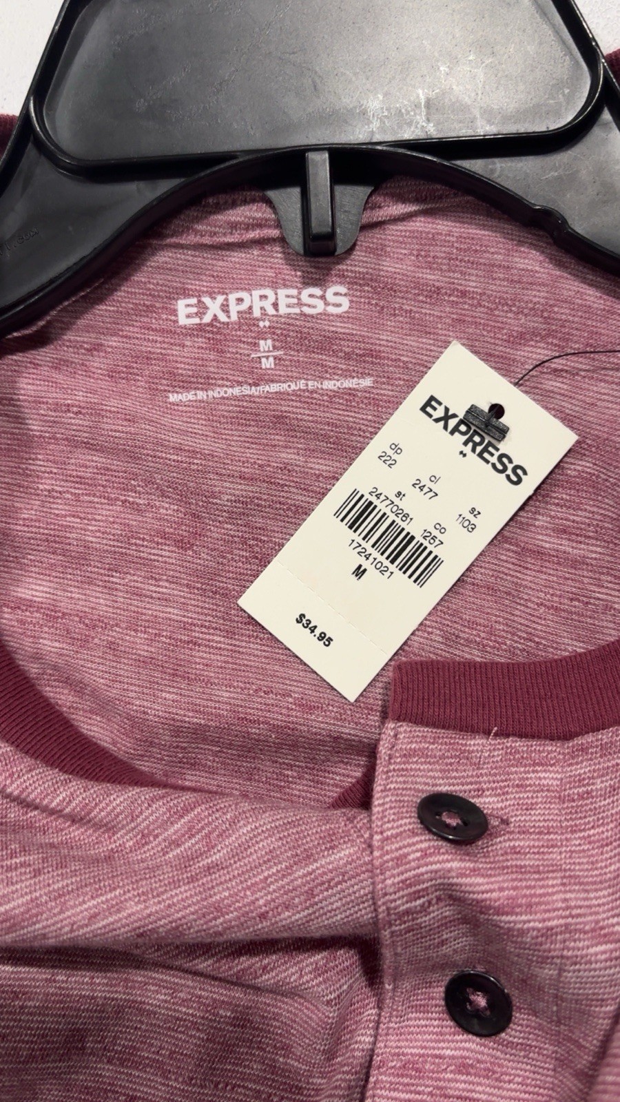 Express Men's Heathered Mauve Short-Sleeve Crew Tee gallery