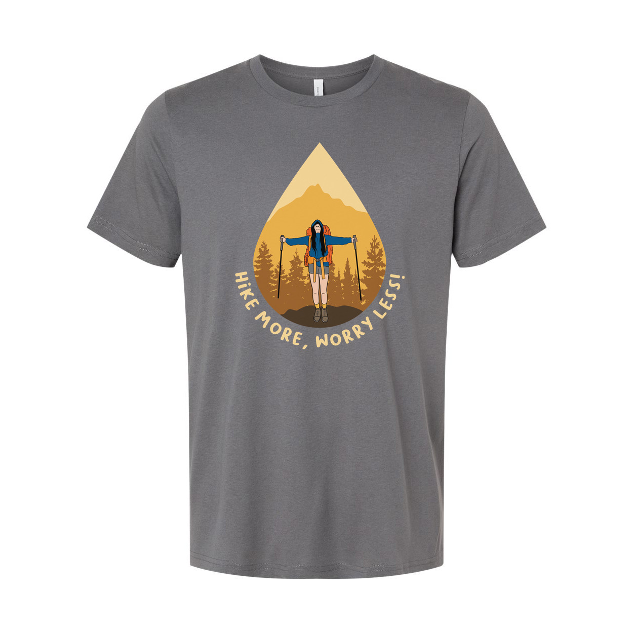 Unisex Hiking Graphic T Shirt With Mountain Landscape Artwork And Hike More Worr gallery