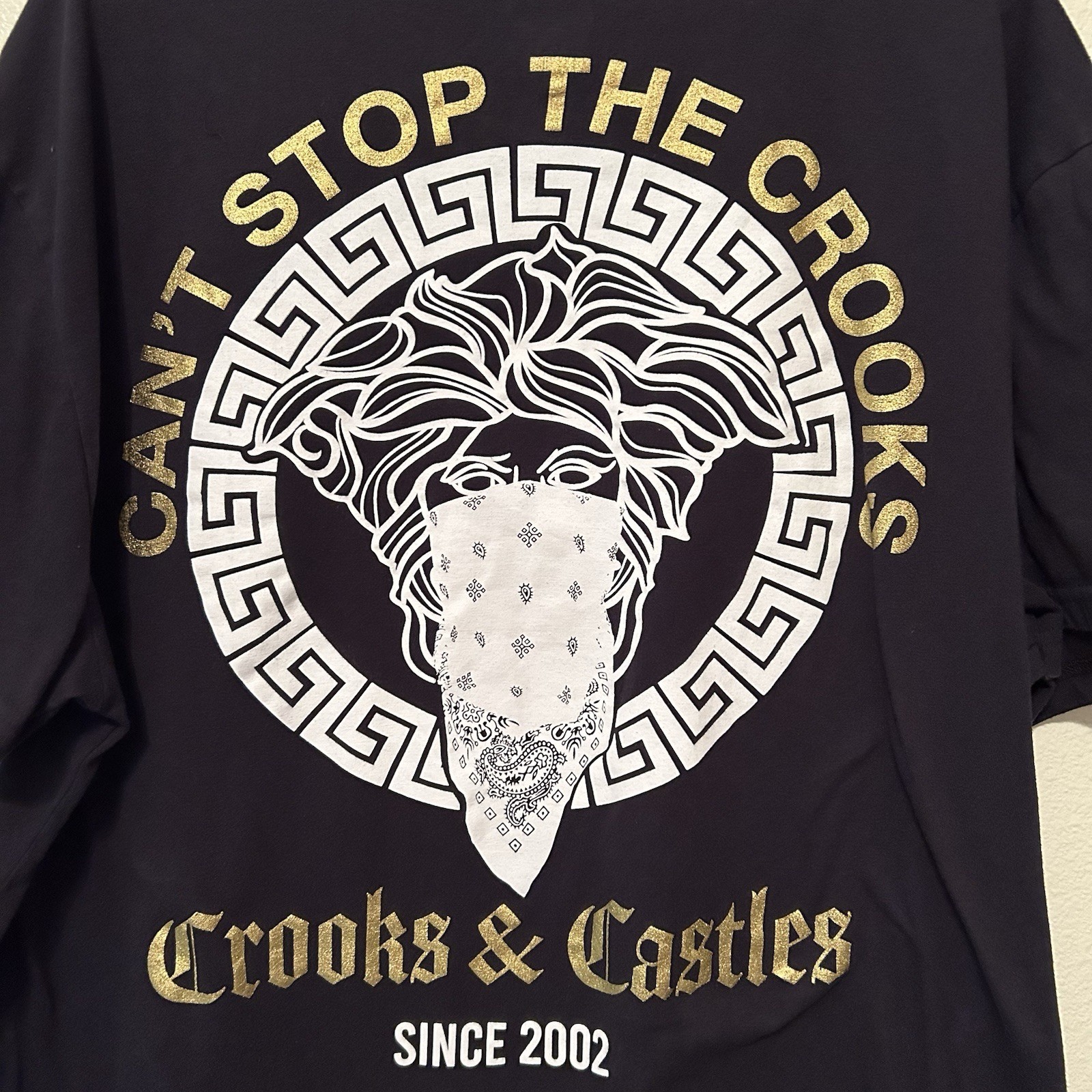 Crooks & Castles Medusa Shirt 2XL Can’t Stop The Crooks Embroidered Black BG27 gallery