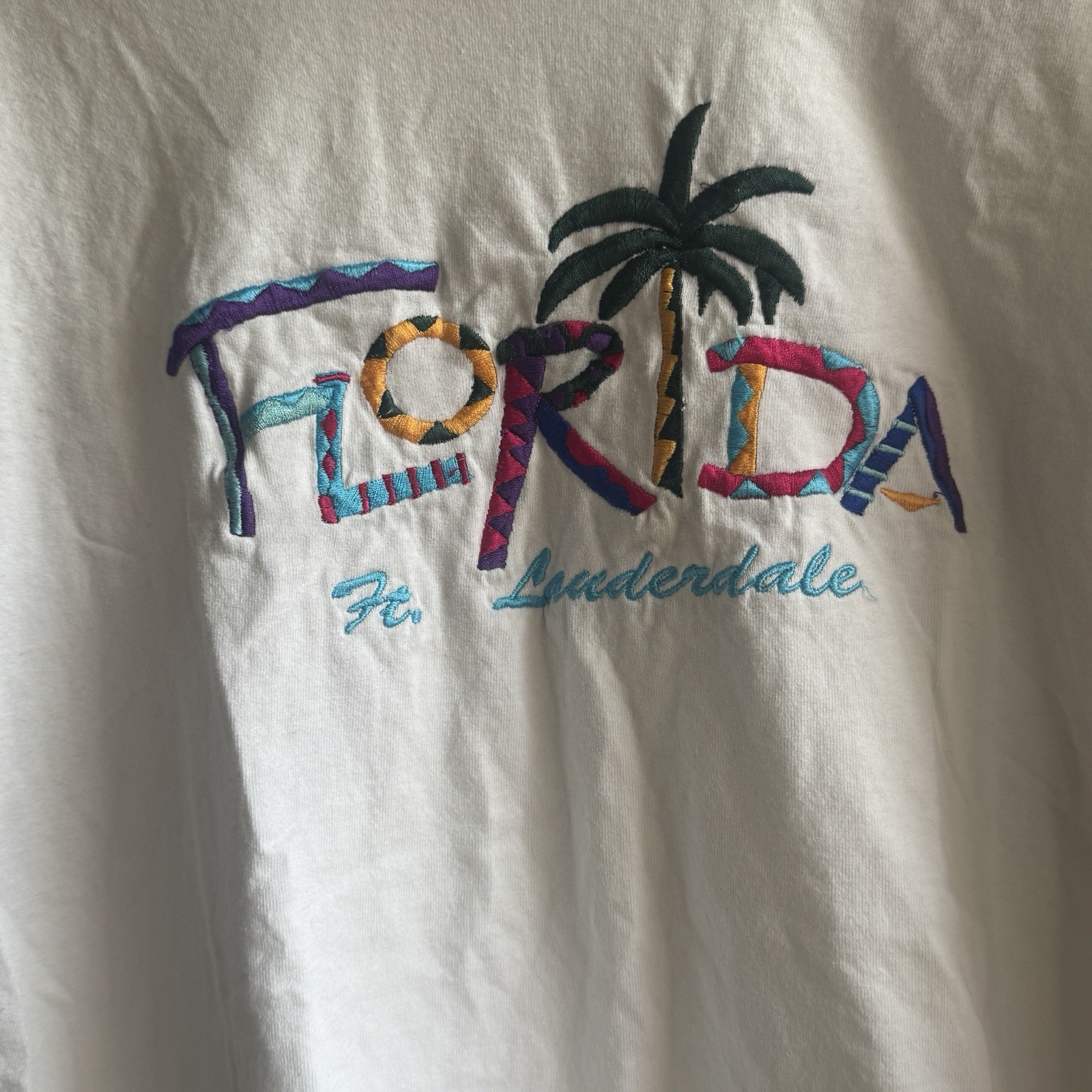 Vintage 90s Ft. Lauderdale cropped tee. Unisex Fit. Men’s Size XL 100% Cotton gallery