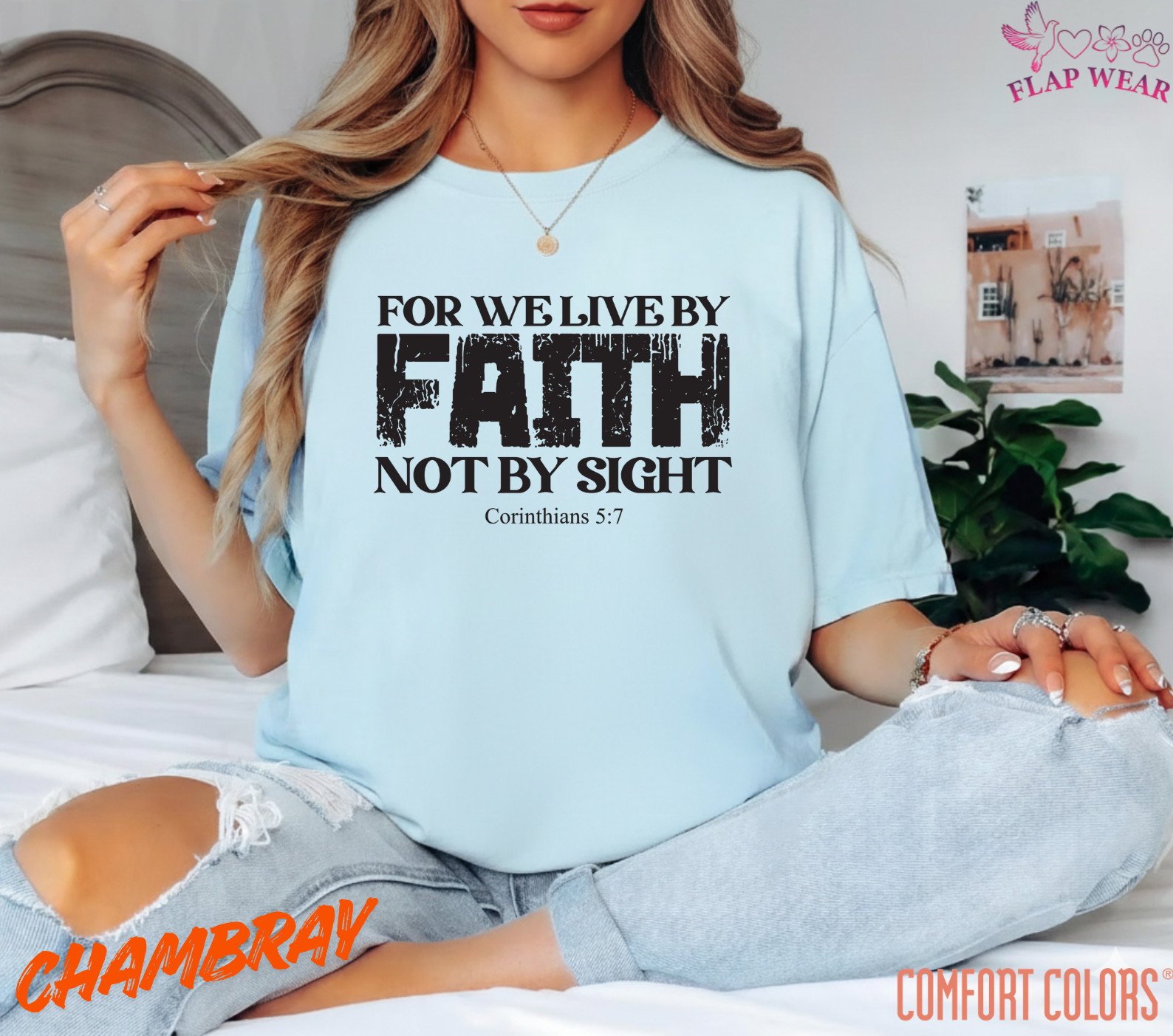 Unisex For We Live By Faith T-Shirt, Men T shirt,Women T shirt Gift ReligionTop gallery