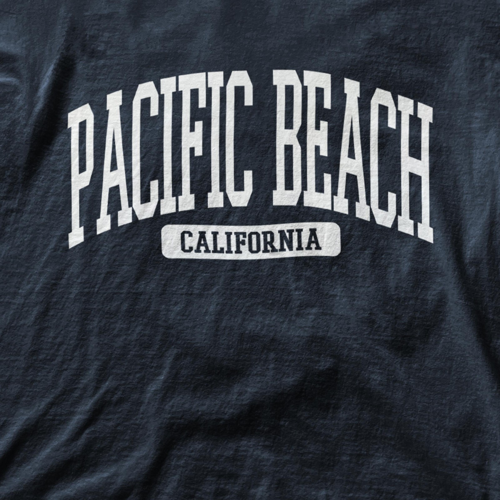 Pacific Beach California Souvenir Beach, Aesthetic, Retro Navy Blue Tee gallery