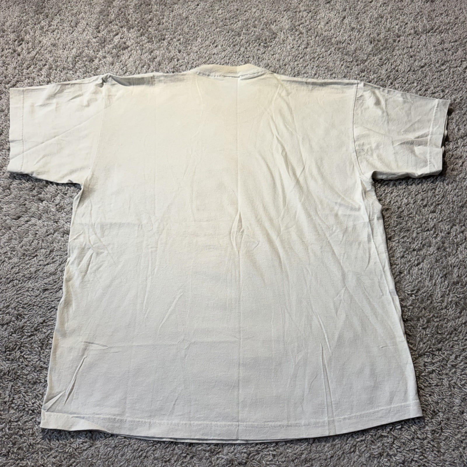90s Vintage Nike Golf Swoosh Tee Large White Cream Tiger Woods Made USA Cotton gallery