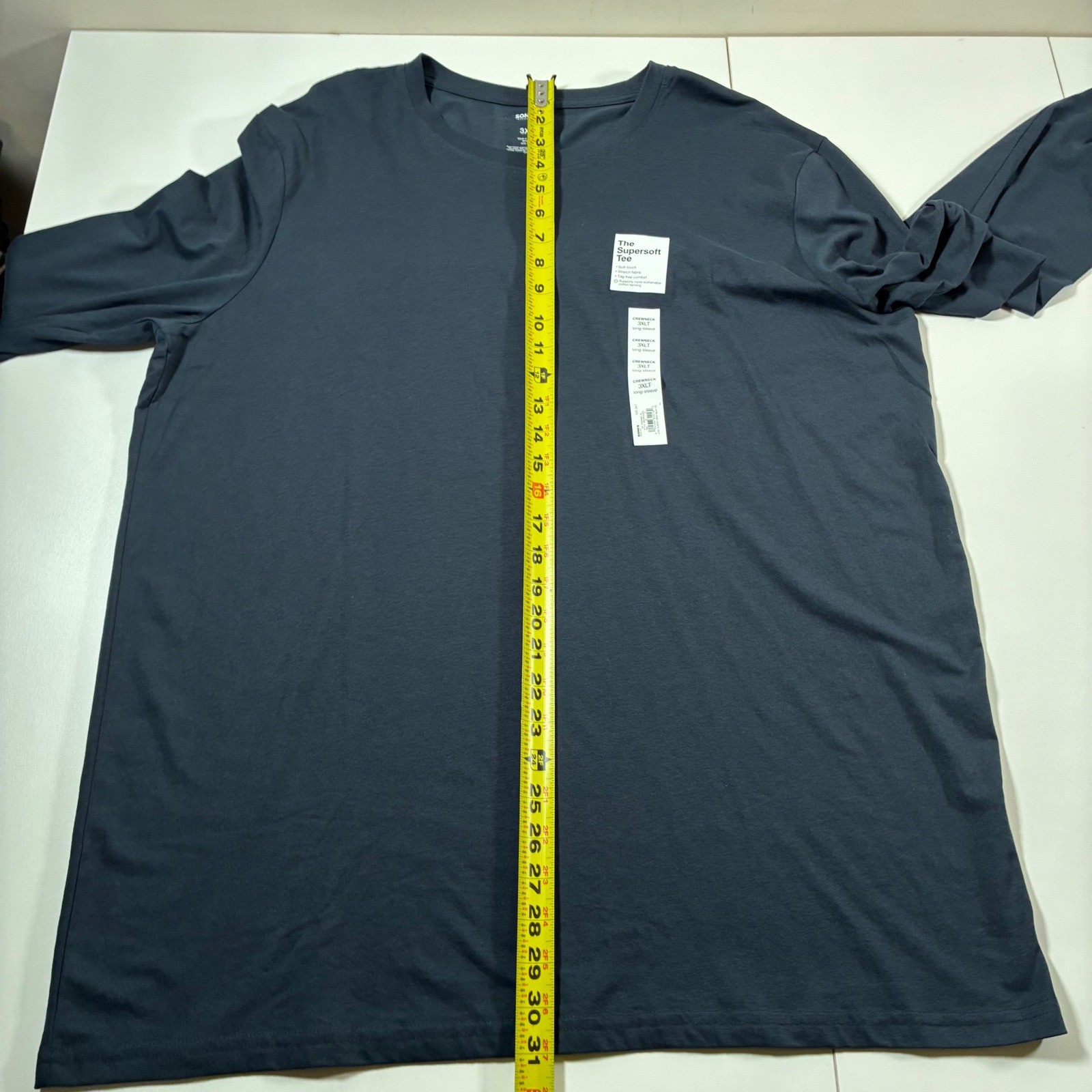 NEW Sonoma Long Sleeve Tee Mens 3XLT Tall Blue Supersoft Crewneck Cotton Blend gallery