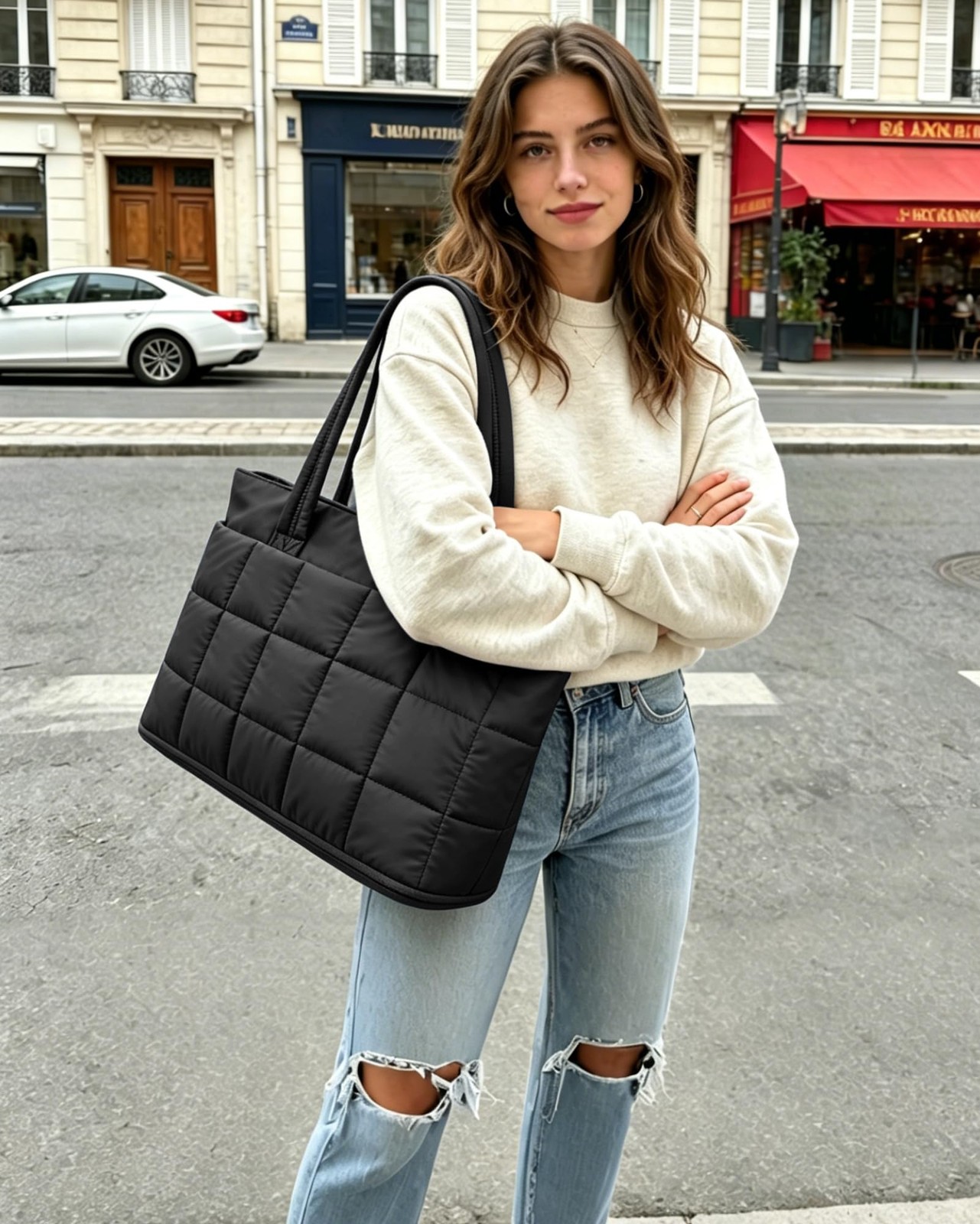 Tote Bag for Women, Puffer Work Bag 15.6 Inch Laptop Purse for Nurse Teacher,... gallery