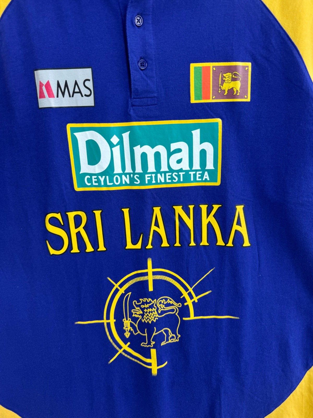 Vintage 1996 Sri Lanka Polo T shirt Football Criket Jersey Rare Blue Mens sz L gallery