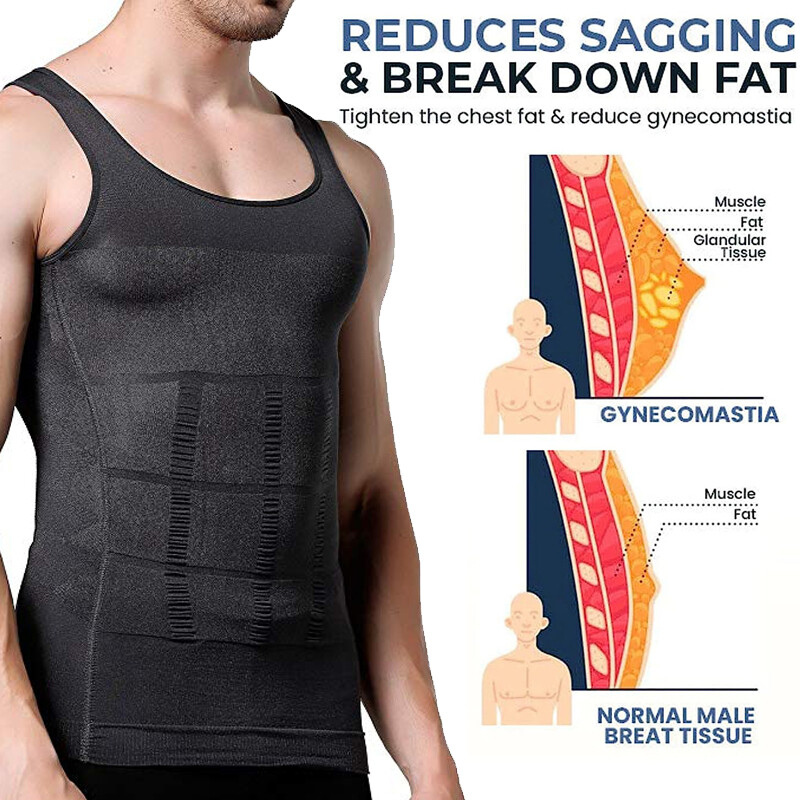 Mens 1/5 Pack Body Shaper Slimming Tummy Vest Thermal Compression Shirt Tank Top gallery
