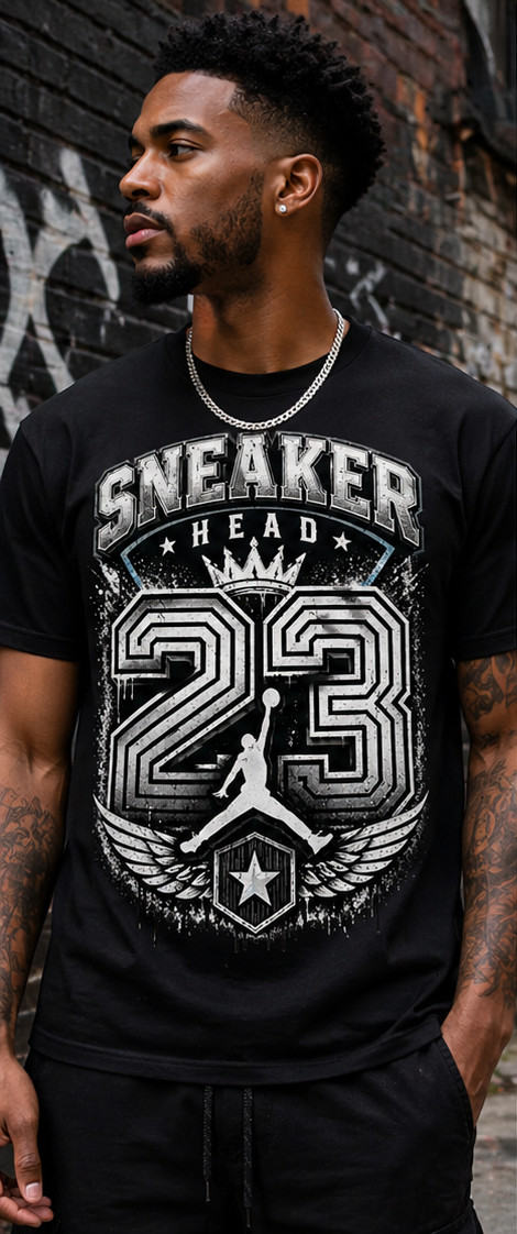 Mens Big & Tall Sneakerhead 23 Graphic Tee Shirt Streetwear for J6 Cap & Gown T gallery