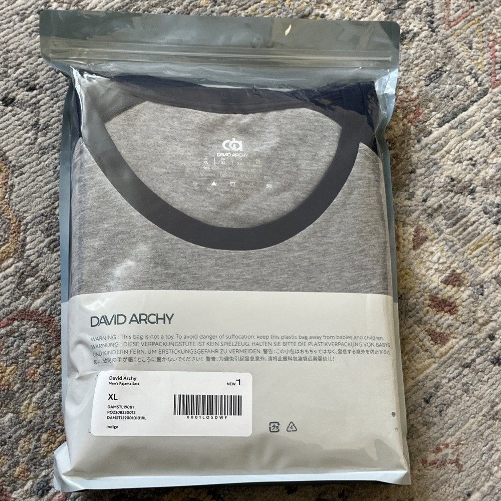 New David Archy 3 Packs Cotton Rib Crew Neck basic Undershirts Size Xl