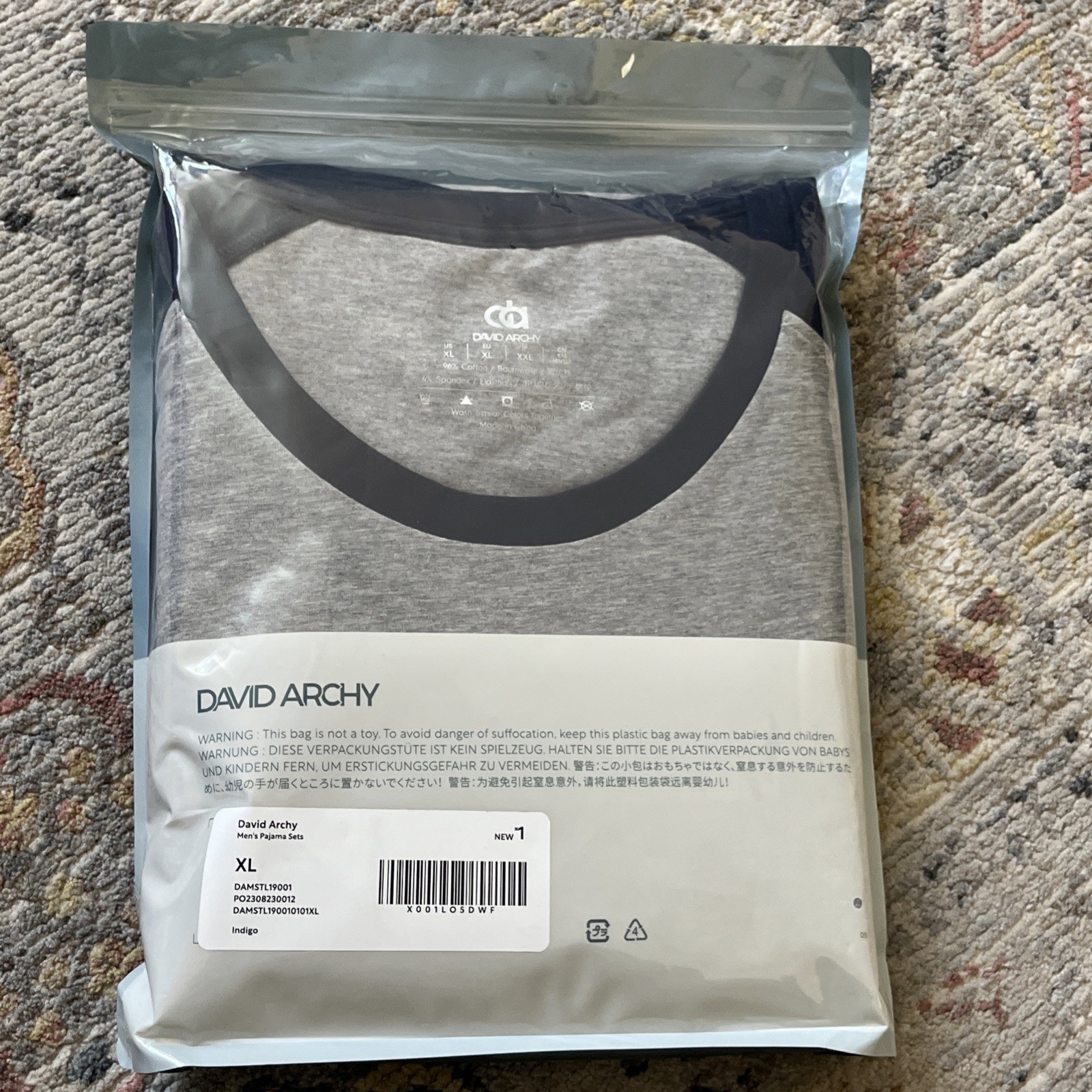 New David Archy 3 Packs Cotton Rib Crew Neck basic Undershirts Size Xl