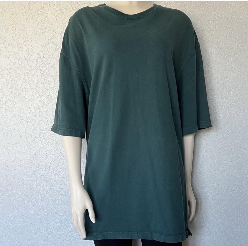 Duluth Trading Co Longtail T Shirt Men’s Large Green Relaxed Fit 100% Cotton