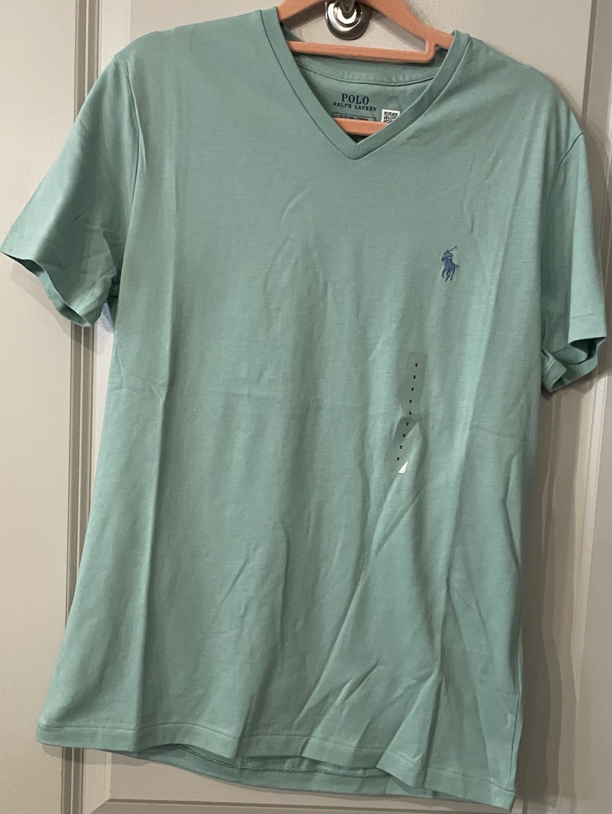 Polo Ralph Lauren V Neck T Shirt Men Green Classic Fit Size Small gallery