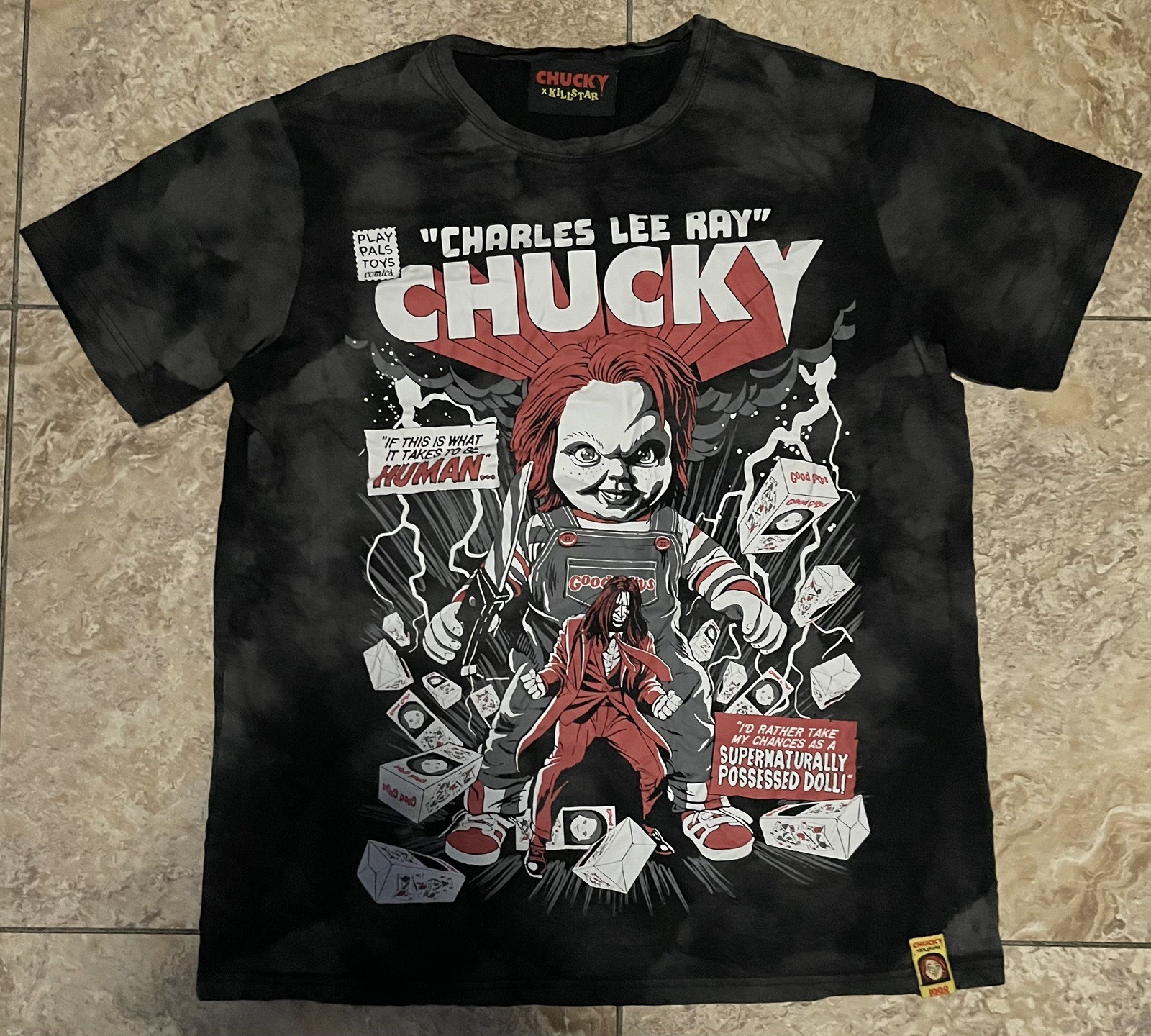 KILLSTAR x Chucky Child's Play "Charles Lee Ray" Comic Book Graphic Tee Black gallery