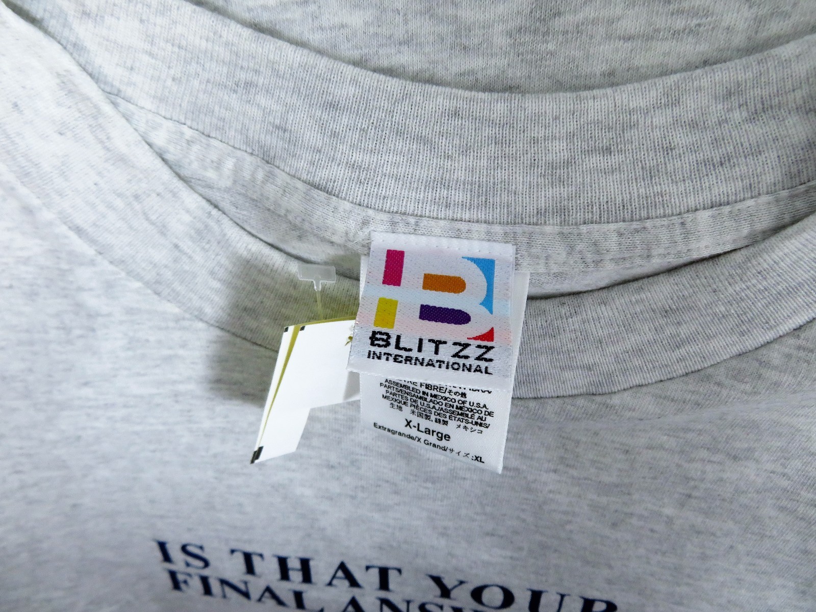 Blitzz Tultex Light Gray T-Shirt IS THAT YOUR FINAL ANSWER? Mens XL NWT gallery