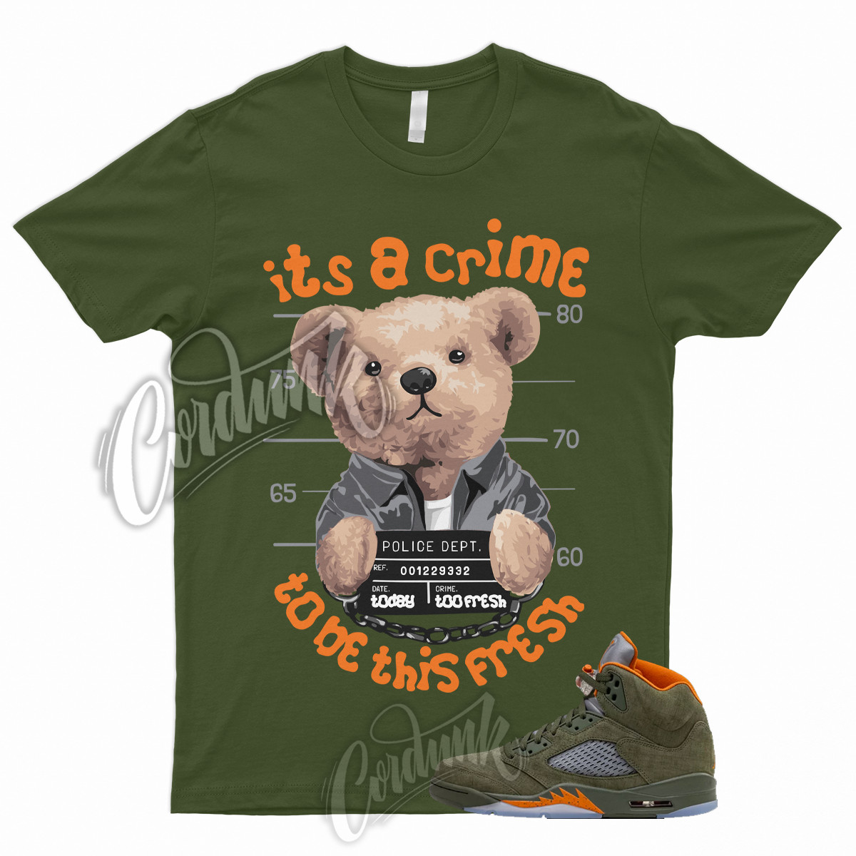 5 Olive Army Solar Orange Black Retro Green Sequoia Shirt to Match CRIME Jordan gallery