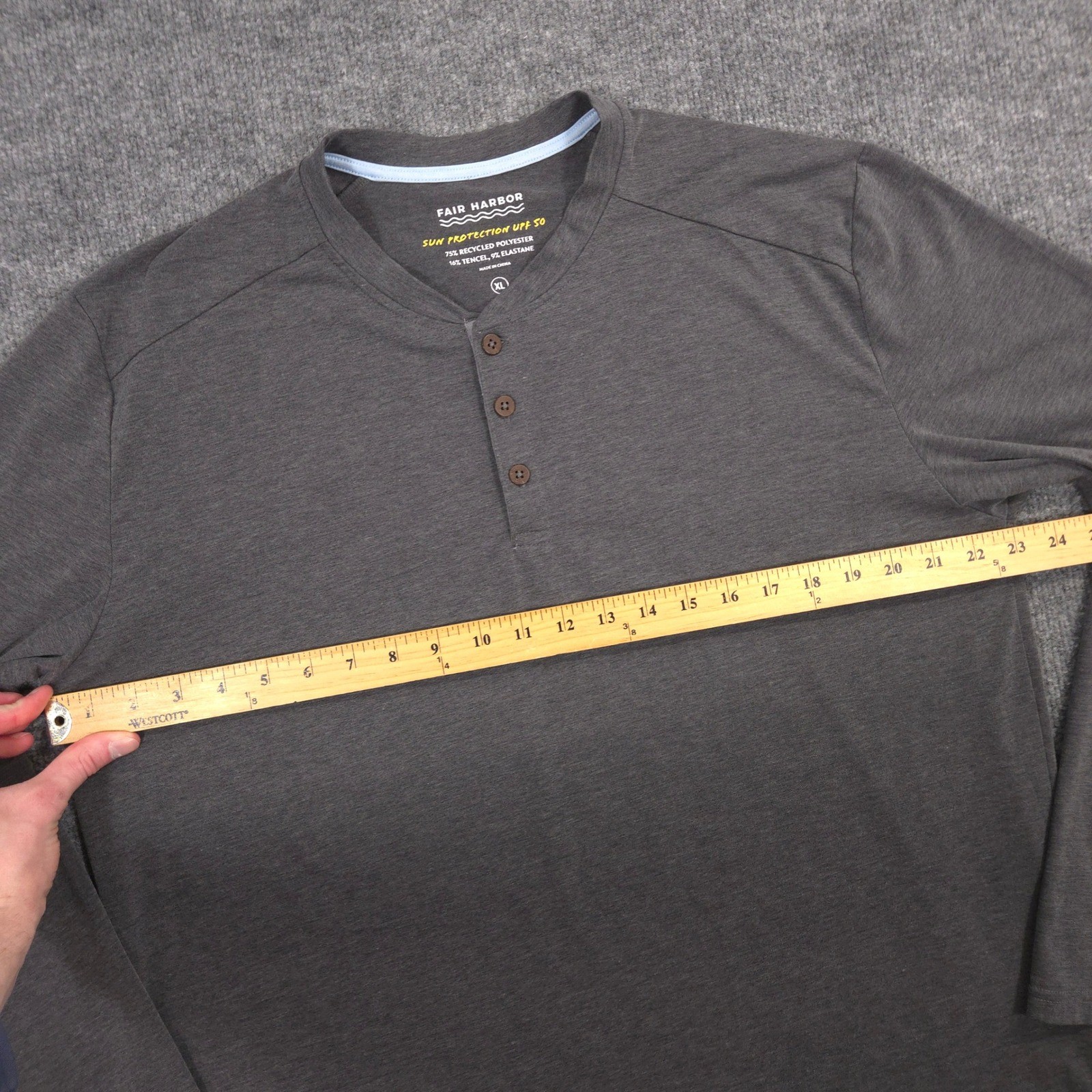 Fair Harbor Seabreeze Henley Shirt Mens XL Gray Performance Outdoor Long Sleeve gallery
