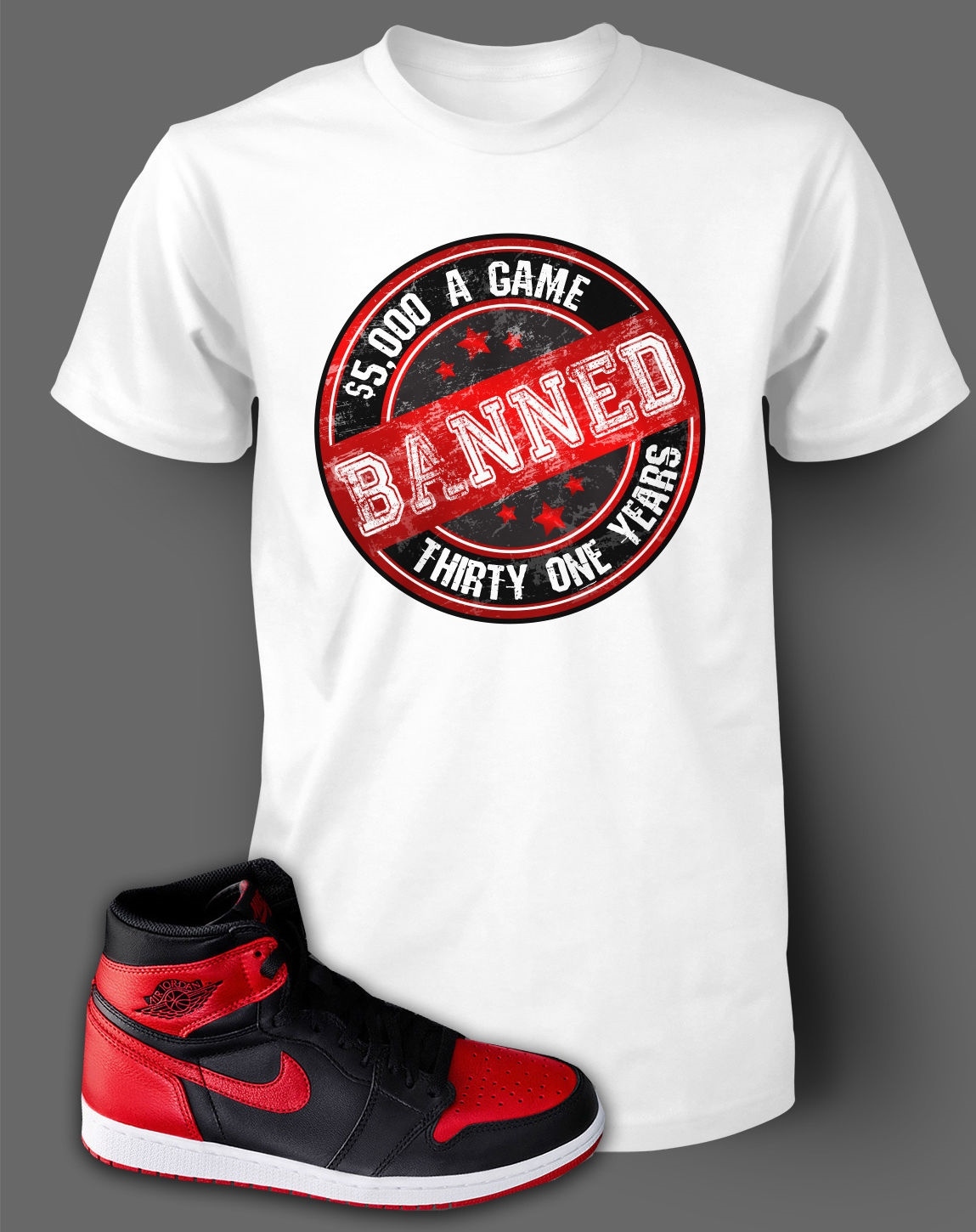 Graphic Sneaker Sport Tee Shirt to Match J 1 Banned Big Tall Sm Pro Club Shaka gallery