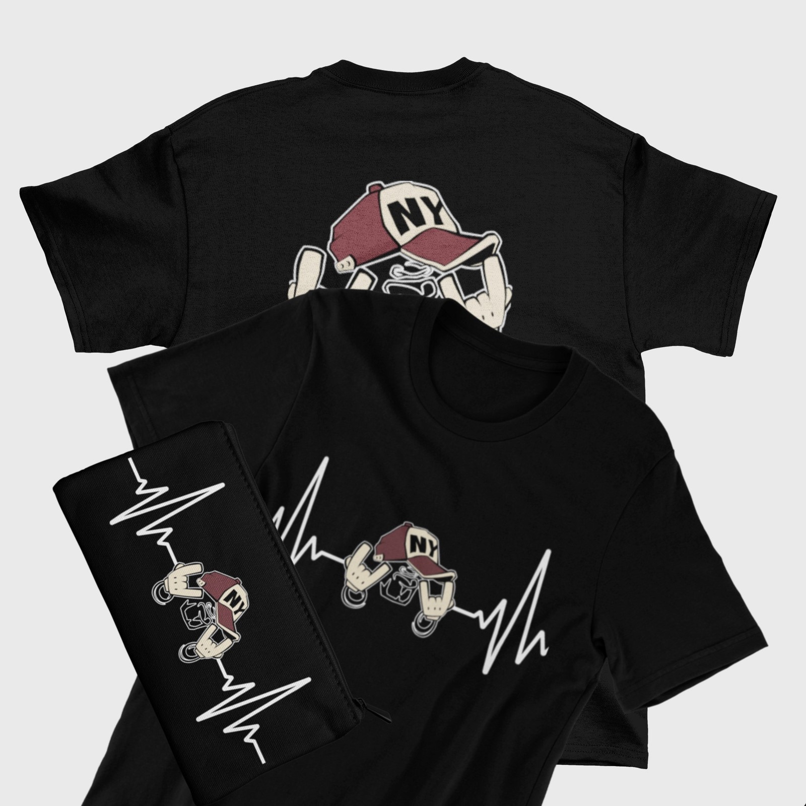 Urban Heartbeat T-Shirt and Money Bag Gift Set, Urban Streetwear Collection gallery