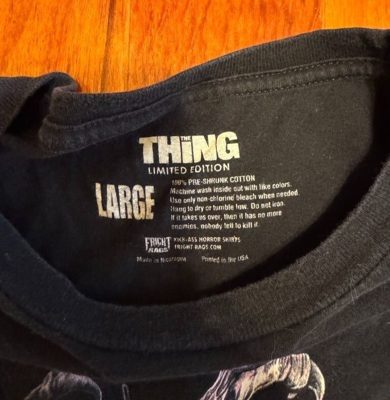 Vintage The Thing Limited Edition Men's Large Black Tee Shirt Fright Rags gallery