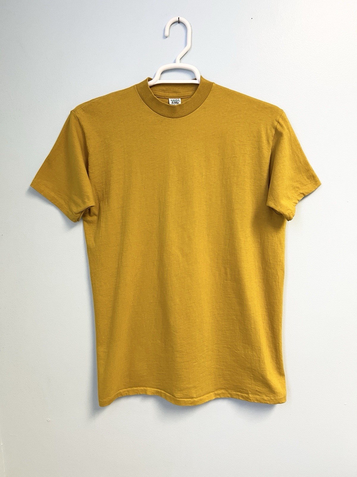 Vintage 70s Jockey Life Sun T Shirt Mustard Yellow Tee Mens XL Made in USA gallery