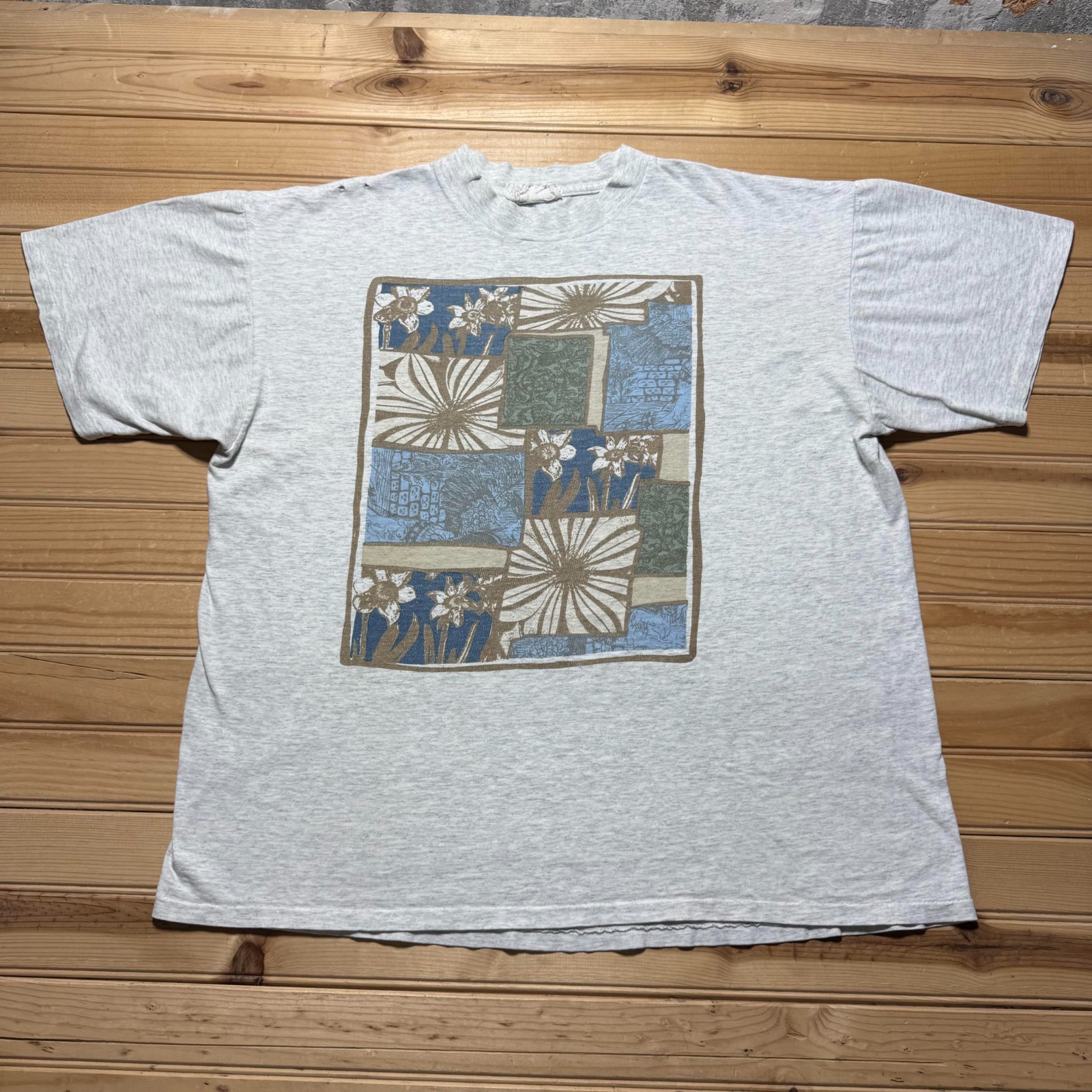 Vintage 90s Floral Botanical Abstract Nature Flowers Art Graphic T-Shirt - XL gallery