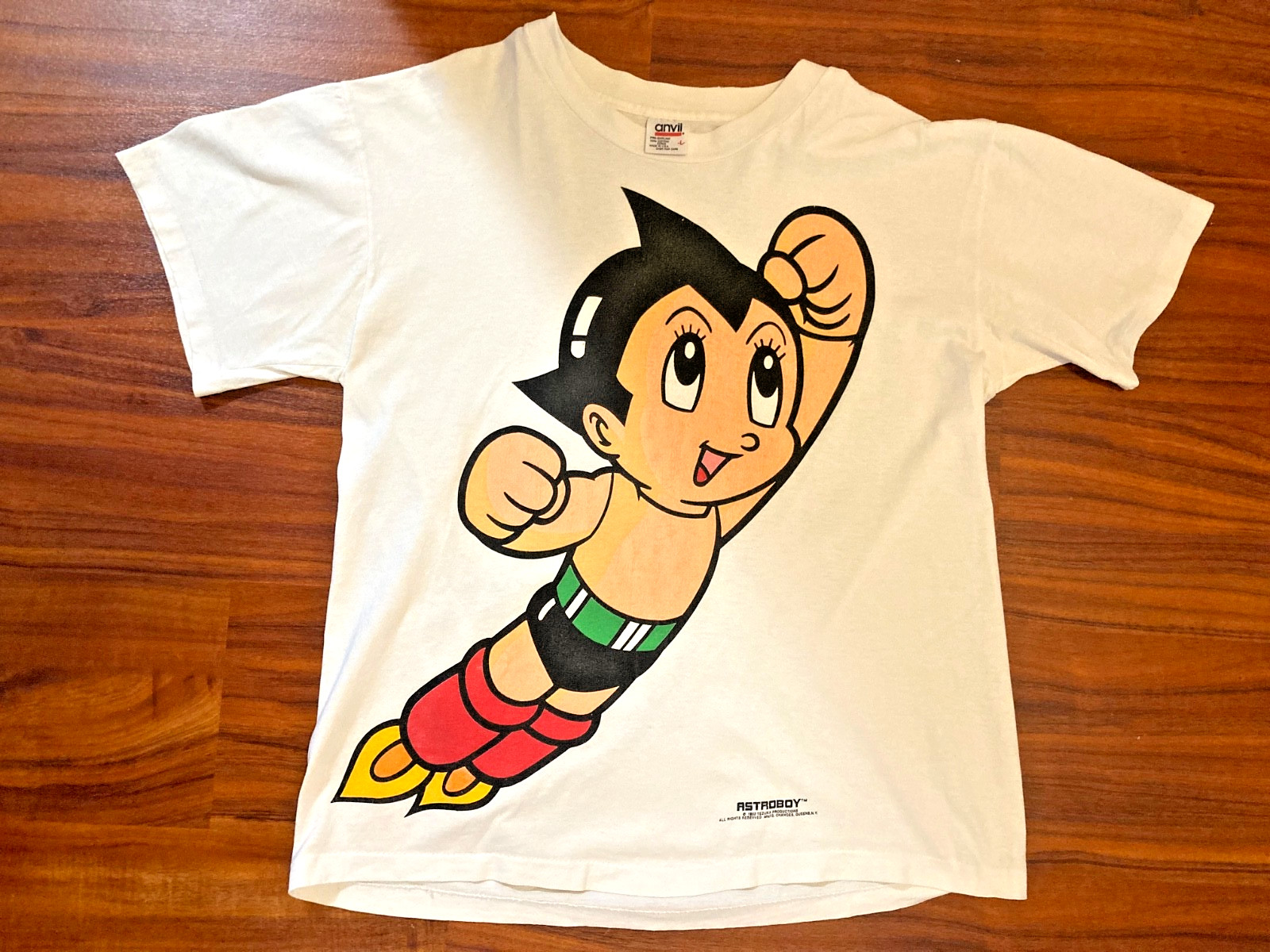 Mens Vintage Astro Boy T shirt large (Anvil ) Anime X Ray Back All Over Print gallery