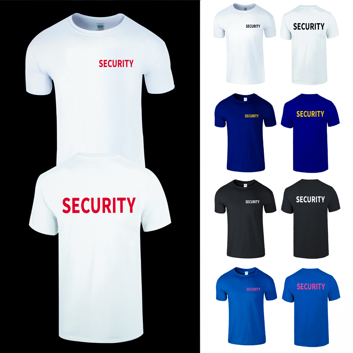 Security Men T Shirt Event Staff Uniform Guard Bouncer Office Tee Front Back gallery