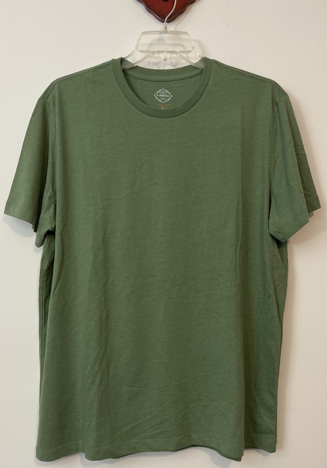St Johns Bay Mens XL Green Super Soft Short-Sleeved Crewneck Tshirt! A6391