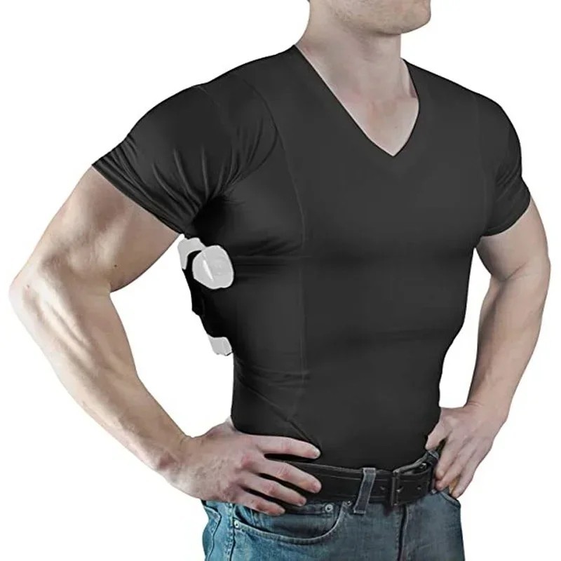 Concealment Clothes Men’S Crew Neck Undercover- Concealed Holster Carry Tops gallery