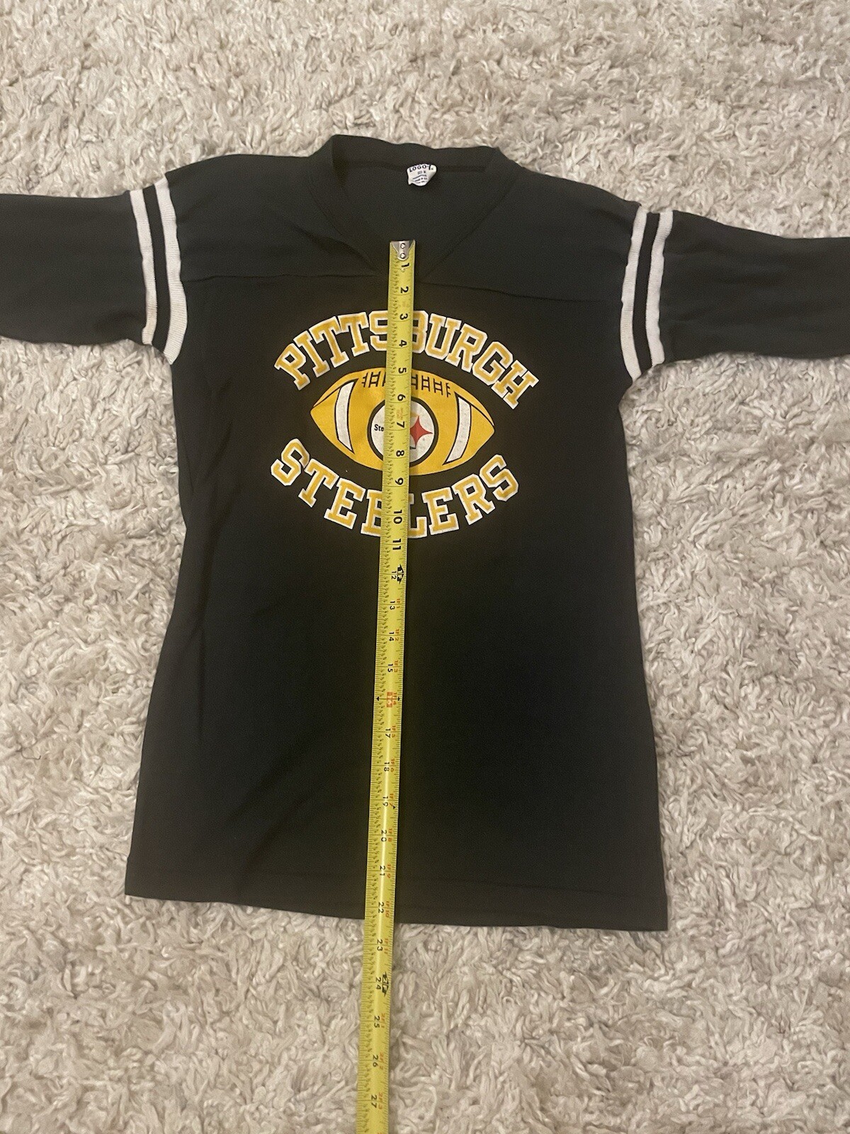 Vintage 80s Logo 7 Pittsburgh Steelers Shirt NFL Single Stitch Size Medium gallery