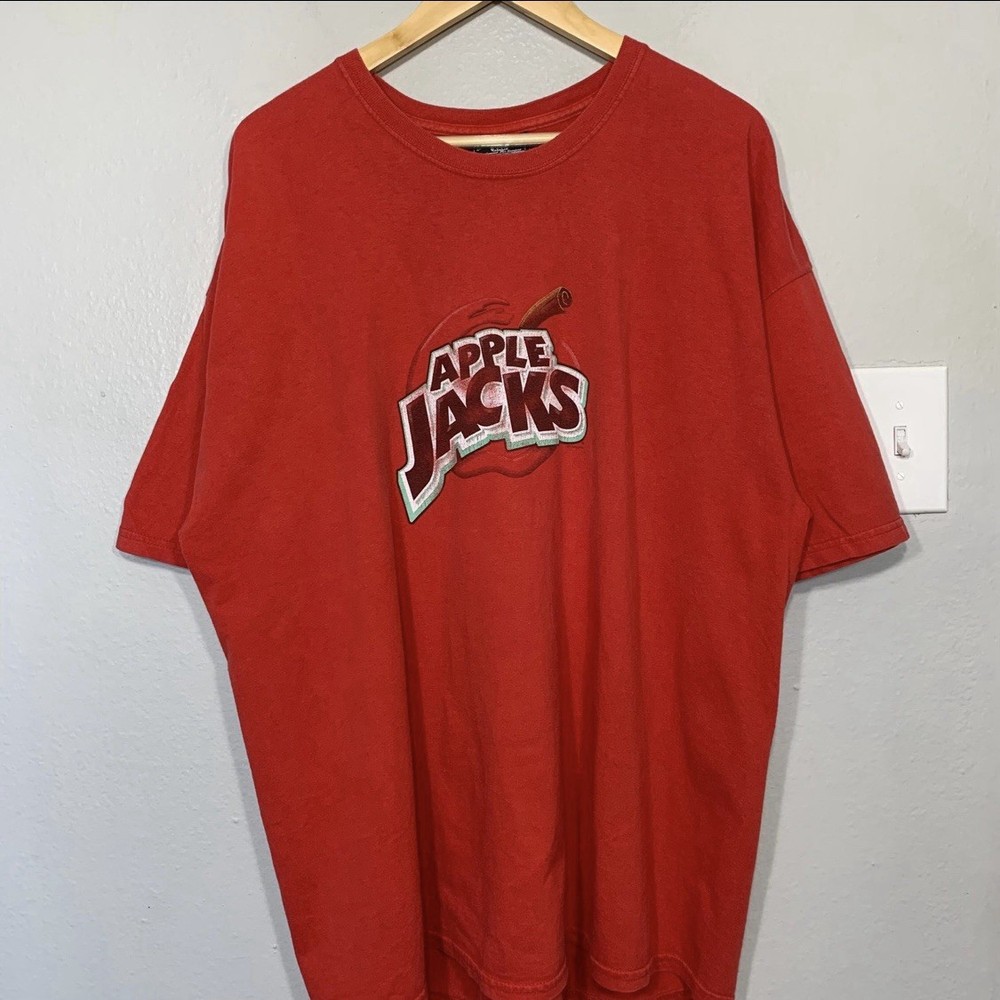 Vintage Y2K 2000s Apple Jacks Cereal Promo Red Tee Size 2XL