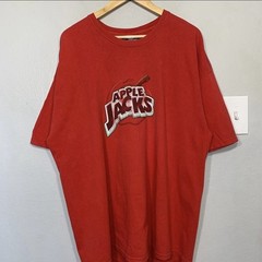 Vintage Y2K 2000s Apple Jacks Cereal Promo Red Tee Size 2XL