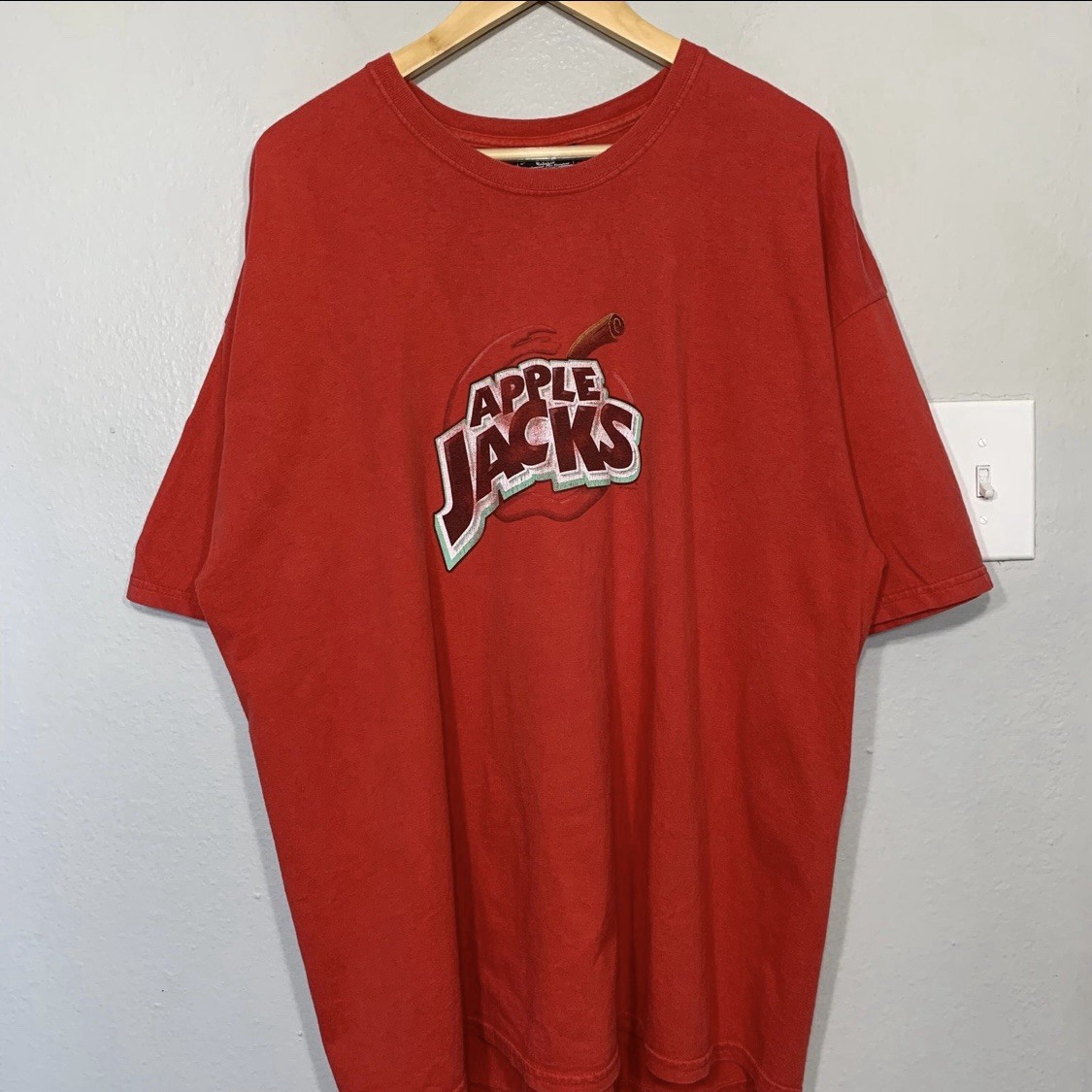 Vintage Y2K 2000s Apple Jacks Cereal Promo Red Tee Size 2XL