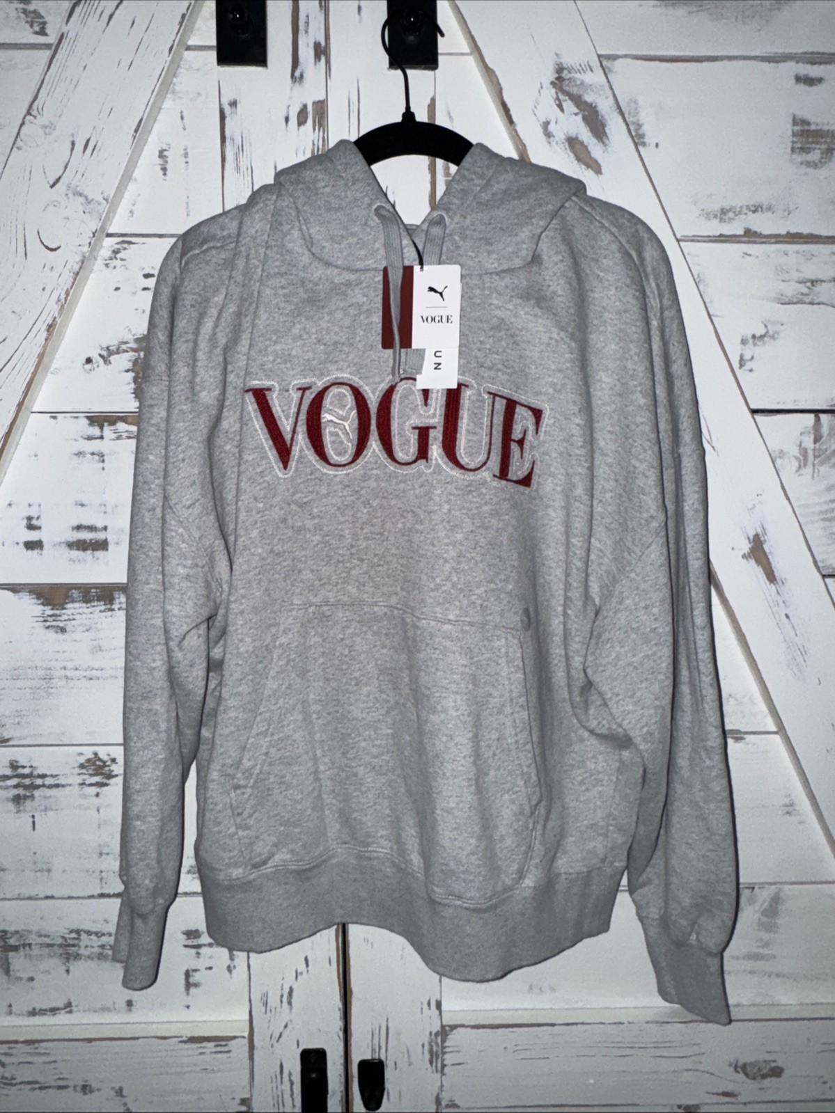 Puma X Vogue Hoodie Unisex Logo Embroidered Heather Gray Style : 536691 NWT gallery