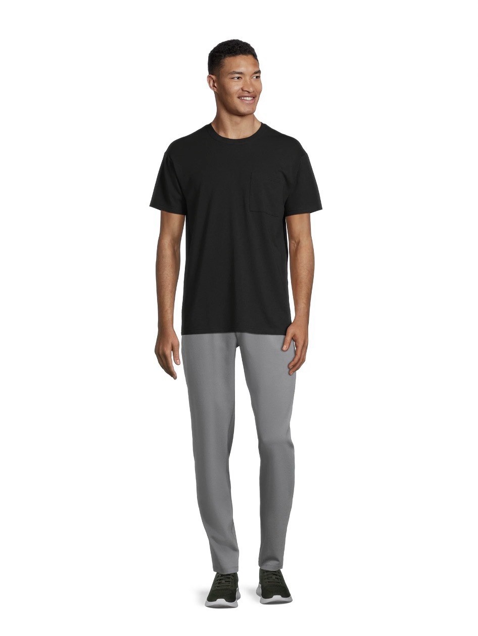 ATHLETIC WORKS Men’s L (42-44) Tri-Blend Pocket Tee Short Sleeve • Rich Black gallery