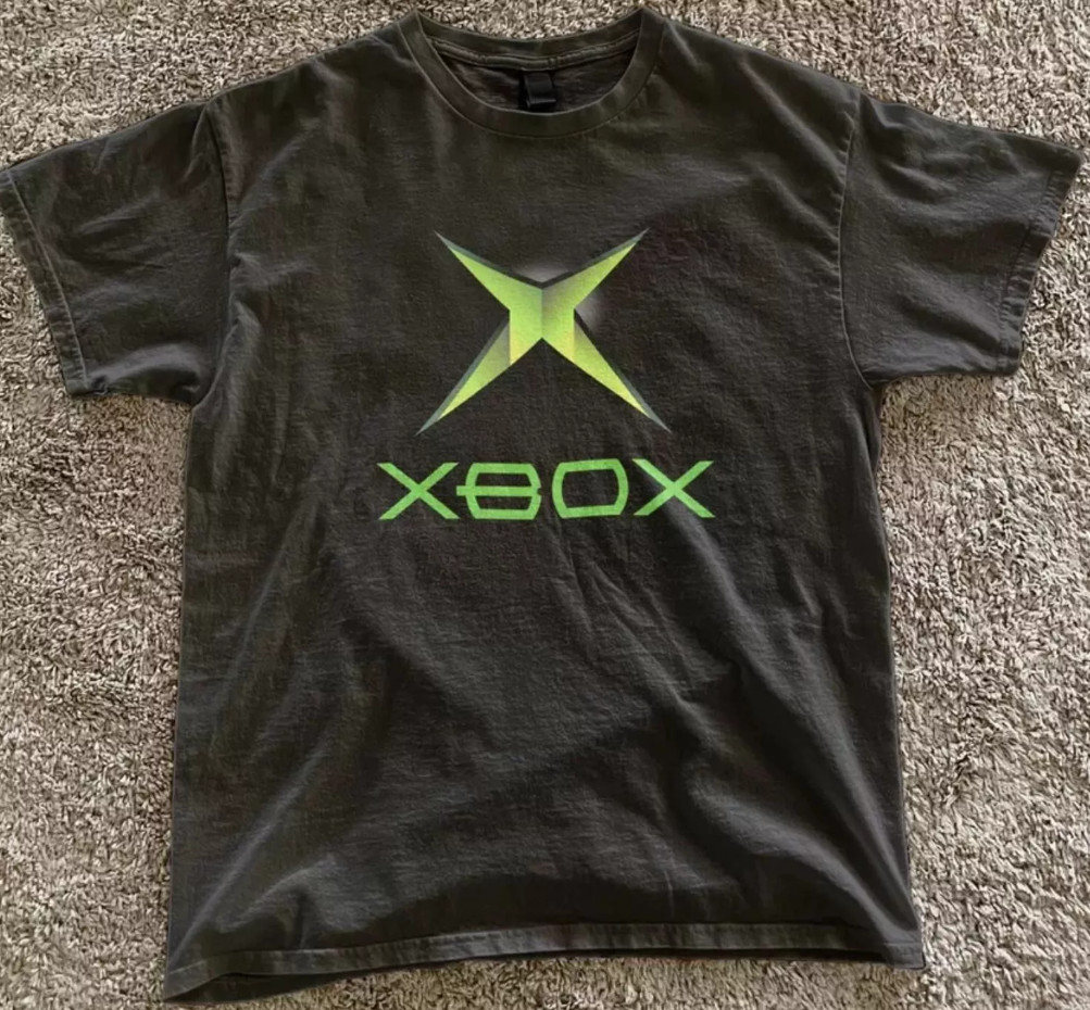 Original Xbox logo green black tee – Vintage Gaming Shirt Y2k Xbox 360 retro