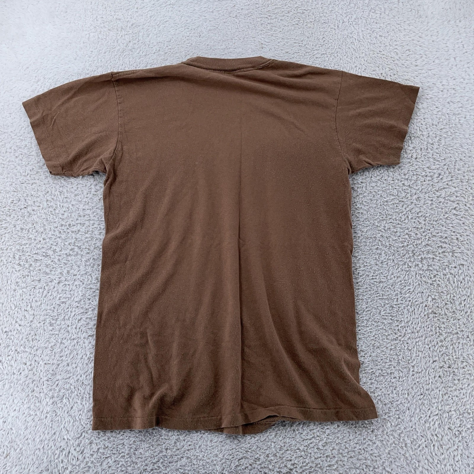 Vintage Brown V-Neck Shirt Mens XS 100% Combed Cotton Tee T-Shirt Blank gallery