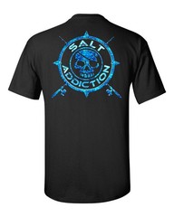 Salt Addiction Nautical compass Logo Fishing Short Sleeve T Shirt Ocean