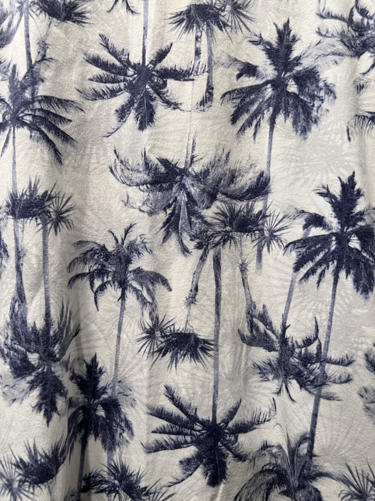 American Eagle Shirt Mens S/P Short Sleeve White Blue Palm Trees Seriously Soft gallery