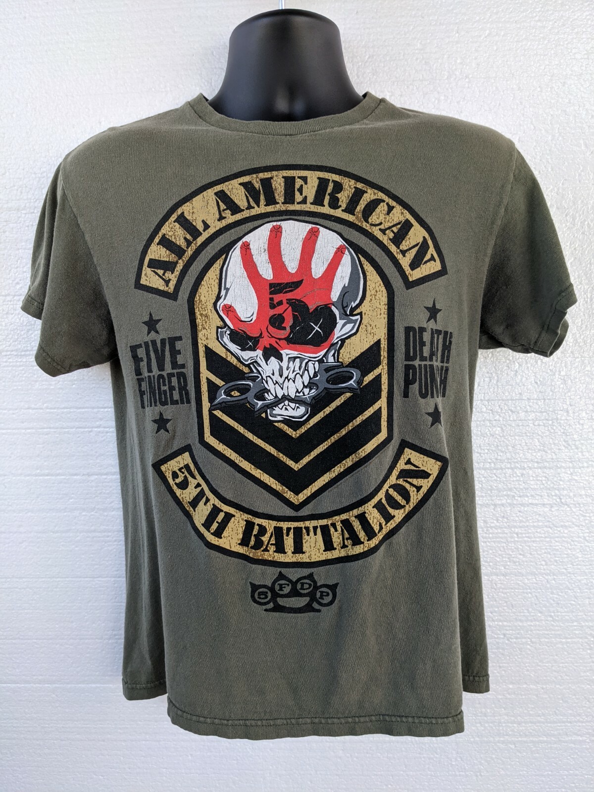 Bravodo T Shirt Mens Med “American 5th Battalion 5FDP Military Five Finger Death