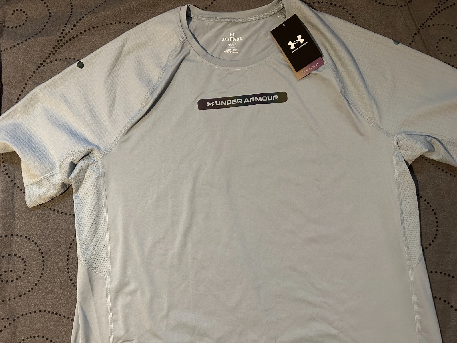 UNDER ARMOUR RUSH SMART RECOVERY SEMI SPHERE FITTED SHIRT SIZE 2XL MEN $85.00 gallery