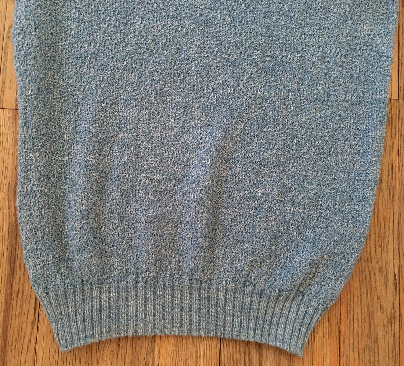 VTG 60s Ban Lon Textured Mod Shirt by Sears, Heathered Blue, Small, Atomic Age gallery
