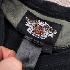 Harley Davidson Shirt Large Black Green Biker HD Motorcycle Biker Outdoors Men