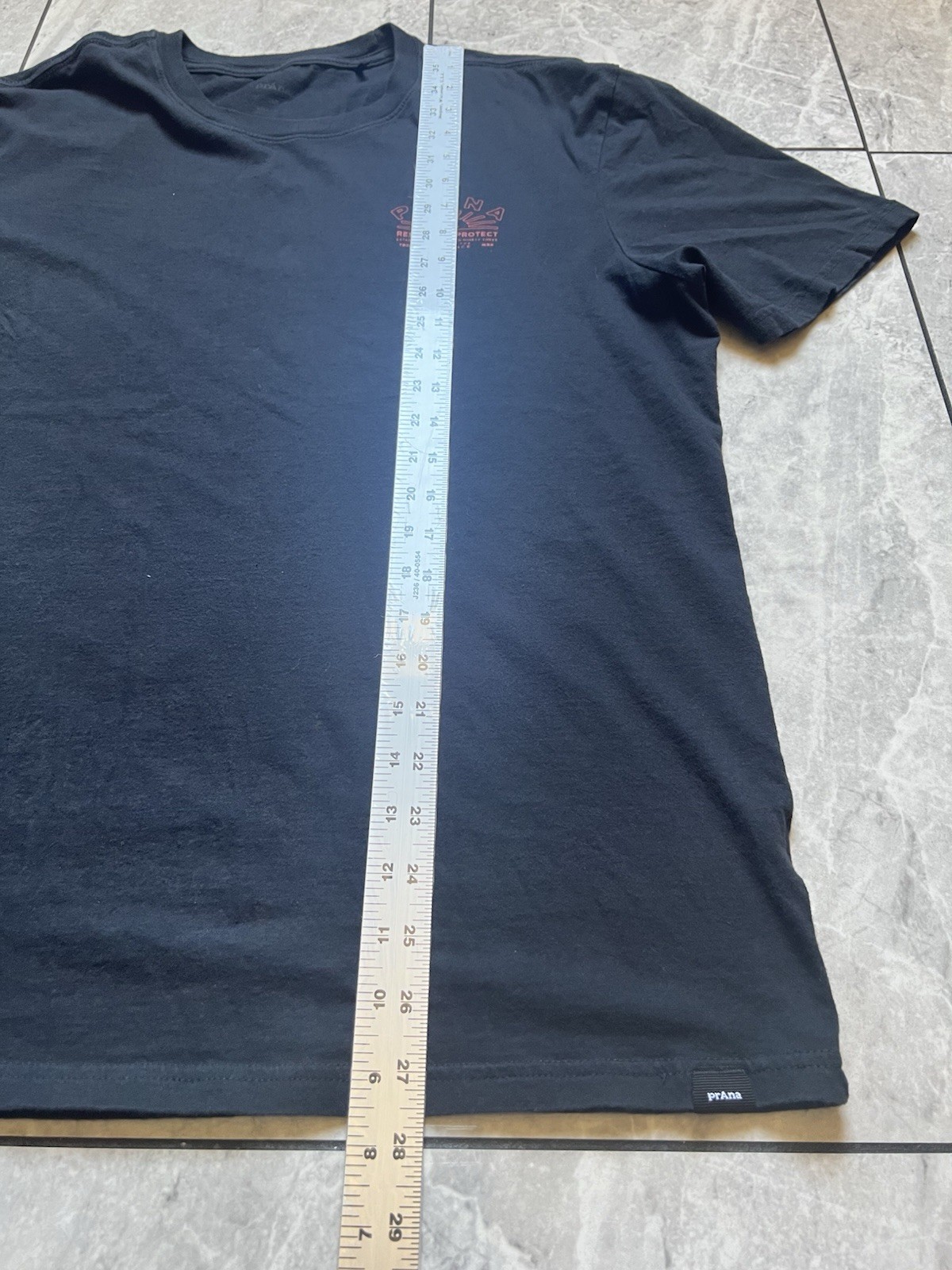 prAna Men's Black Universal Truth Graphic Short Sleeve Crew Neck Tee Logo Sz L gallery