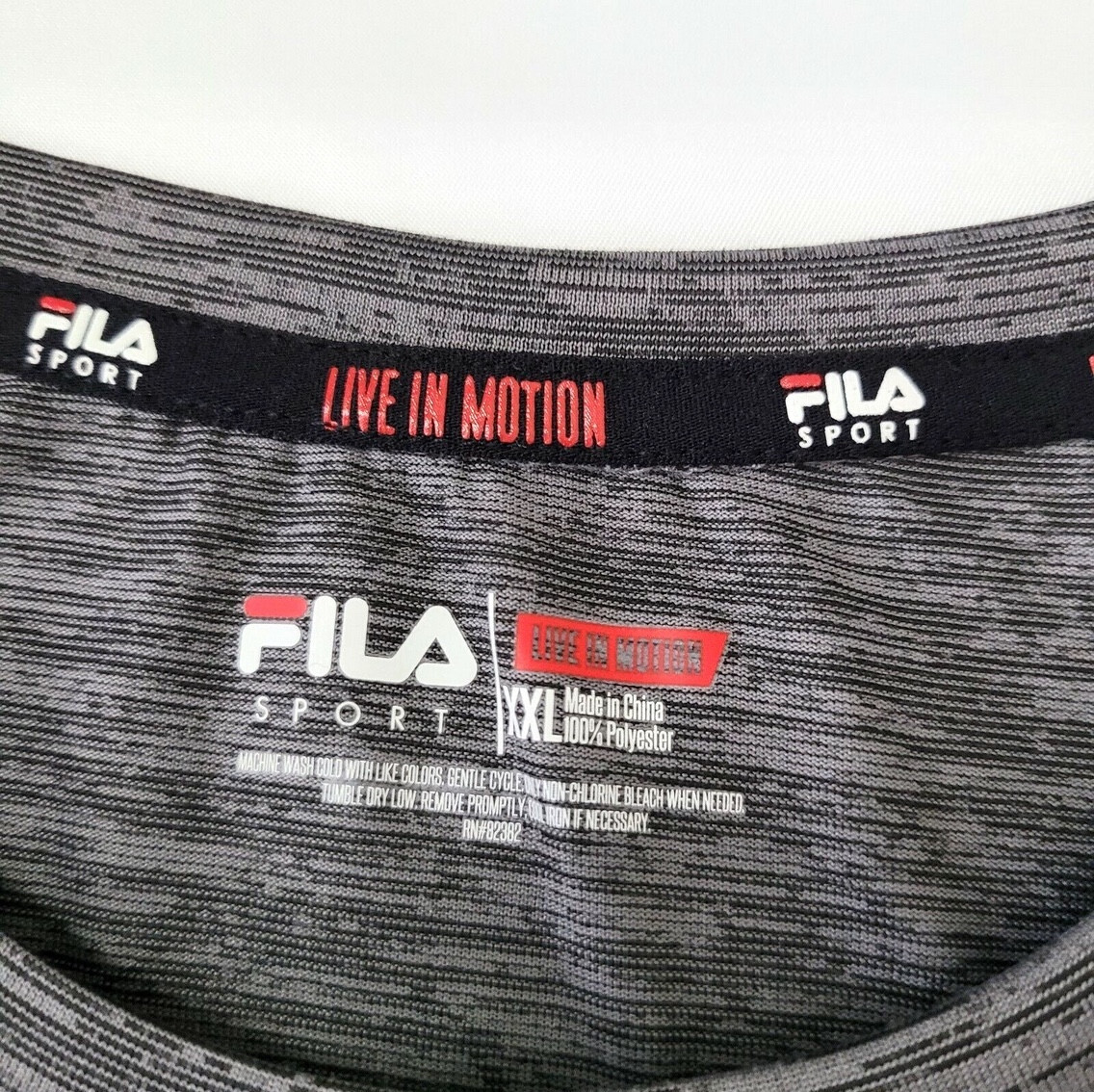 Fila Sport Running Men's Size XXL Gray Pinstripe Athletic Crew-Neck T-Shirt gallery