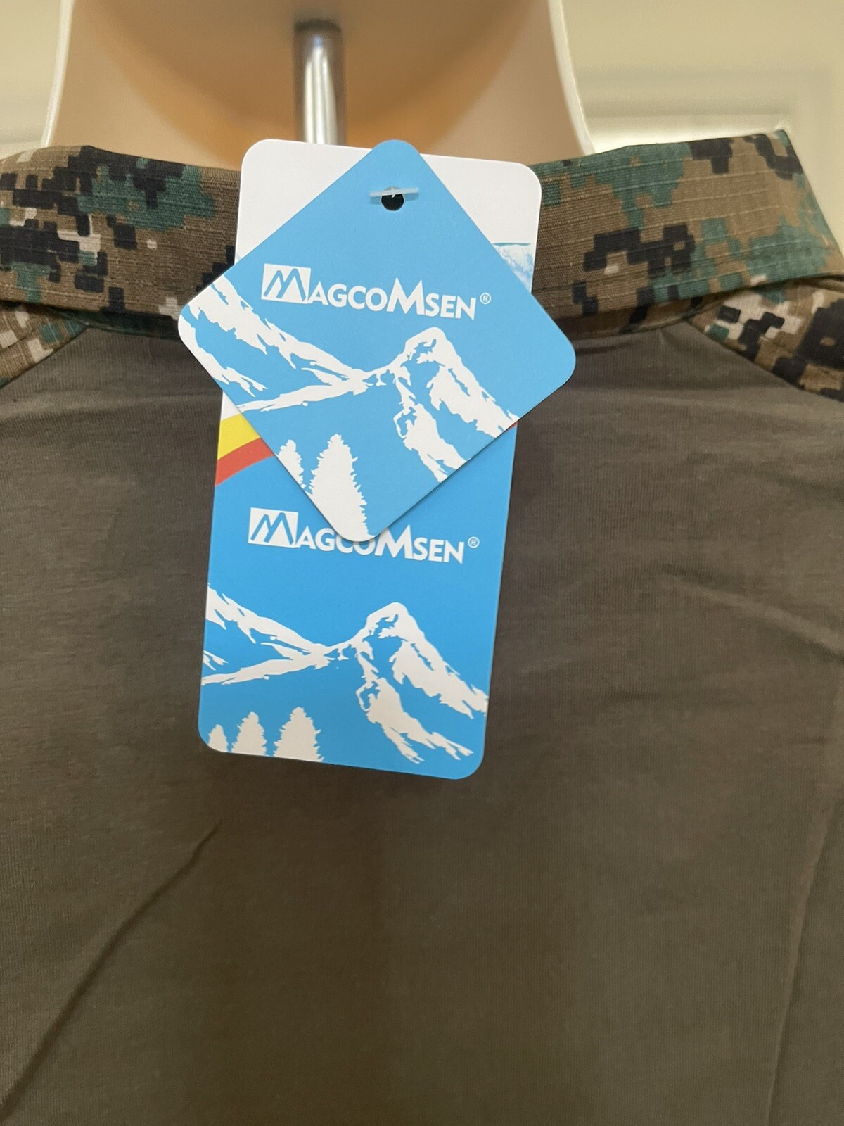 MAGCOMSEN Men's Tactical Military 1/4 Zip Camo Long Sleeve Shirt Men's XL Green gallery