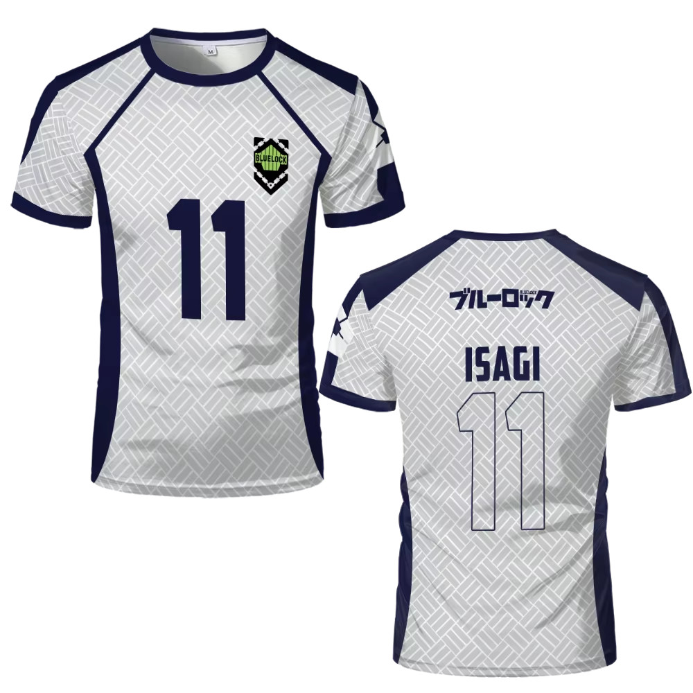 Blue Lock Anime Nagi Soccer Jersey T-shirt Women's Round Neck Sports Chidren gallery