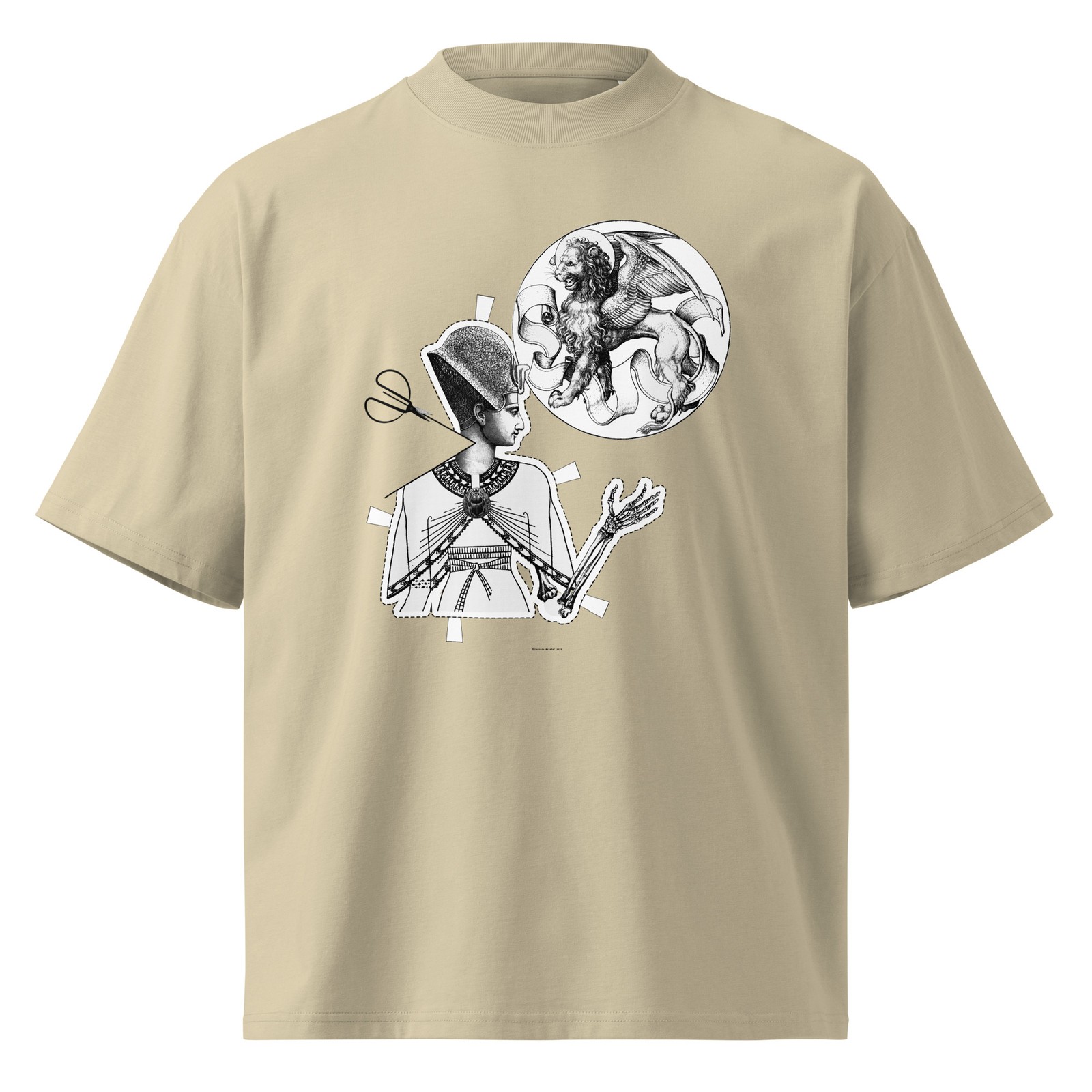 Unisex organic oversized high neck t-shirt, Contemporary Art Tees